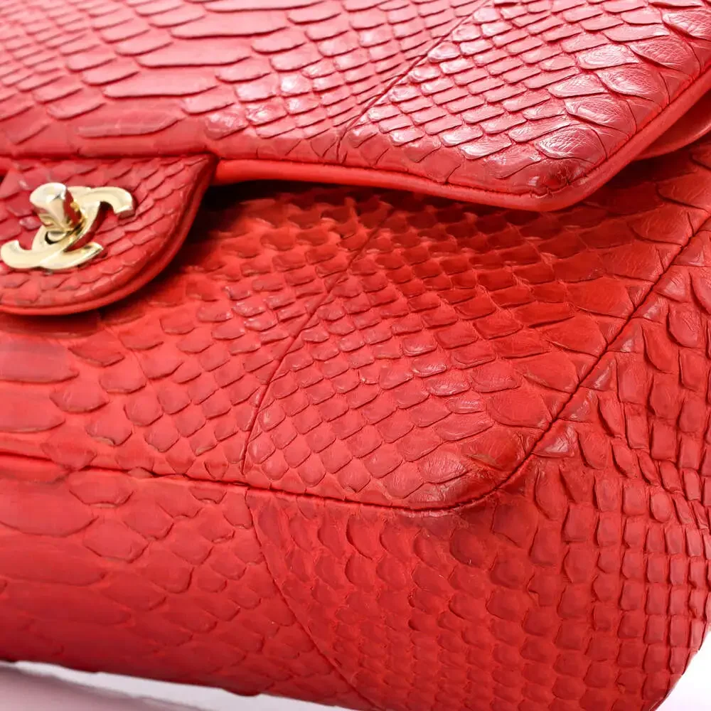 Chanel Classic Double Flap Bag Python #242391C48B - Picture 7 of 8